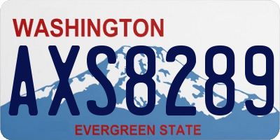 WA license plate AXS8289
