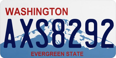 WA license plate AXS8292