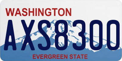 WA license plate AXS8300
