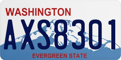 WA license plate AXS8301