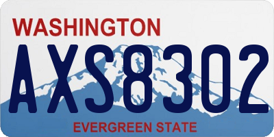 WA license plate AXS8302