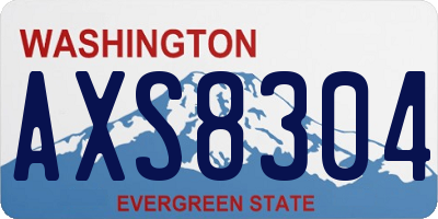 WA license plate AXS8304