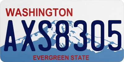 WA license plate AXS8305