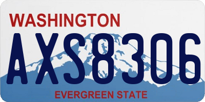 WA license plate AXS8306