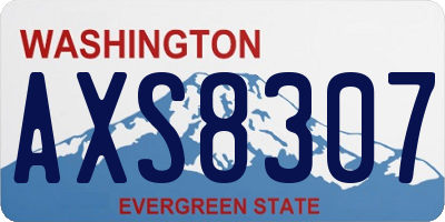 WA license plate AXS8307