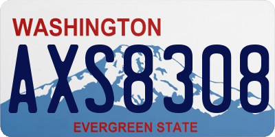 WA license plate AXS8308