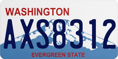 WA license plate AXS8312
