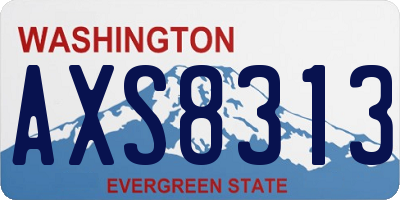 WA license plate AXS8313