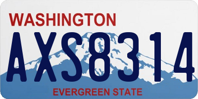 WA license plate AXS8314