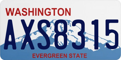 WA license plate AXS8315