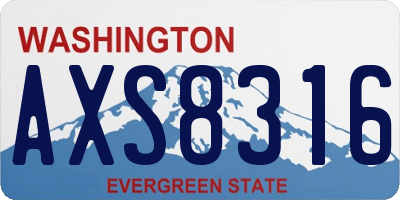 WA license plate AXS8316