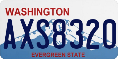 WA license plate AXS8320