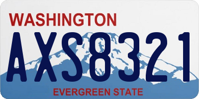 WA license plate AXS8321