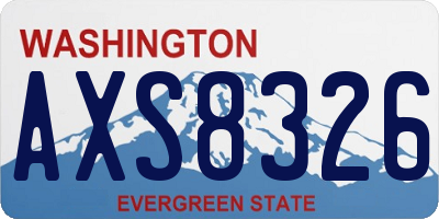 WA license plate AXS8326