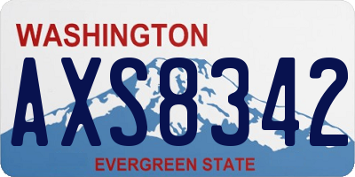 WA license plate AXS8342
