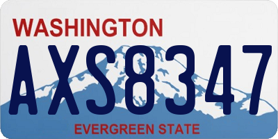 WA license plate AXS8347