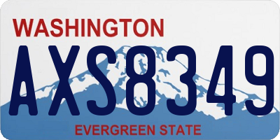 WA license plate AXS8349