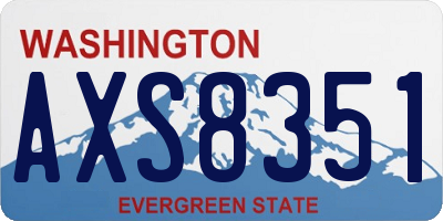 WA license plate AXS8351