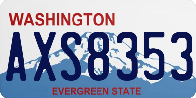 WA license plate AXS8353