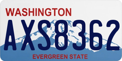 WA license plate AXS8362