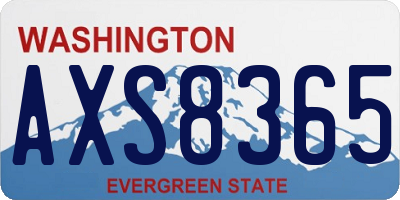 WA license plate AXS8365