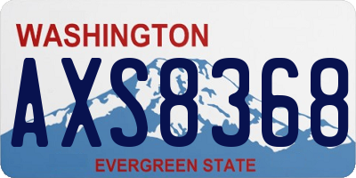 WA license plate AXS8368