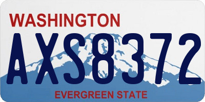 WA license plate AXS8372