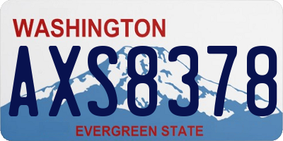 WA license plate AXS8378
