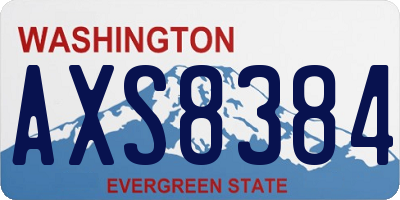 WA license plate AXS8384