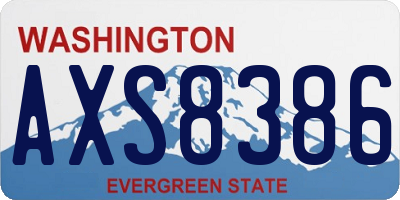 WA license plate AXS8386
