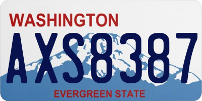 WA license plate AXS8387