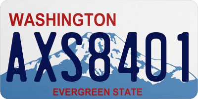 WA license plate AXS8401