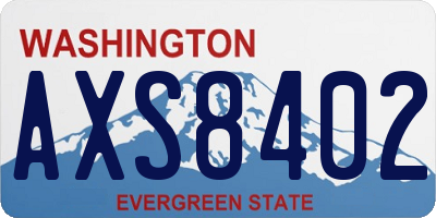 WA license plate AXS8402