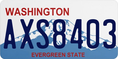 WA license plate AXS8403