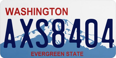 WA license plate AXS8404