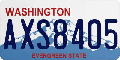 WA license plate AXS8405