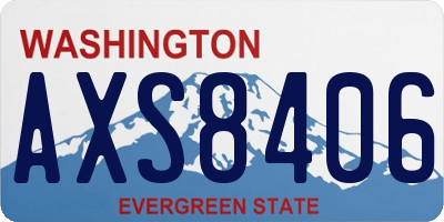 WA license plate AXS8406