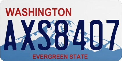 WA license plate AXS8407