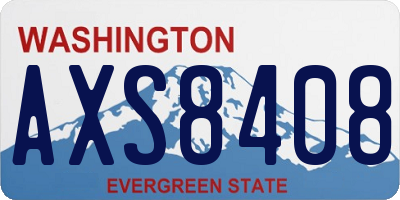 WA license plate AXS8408