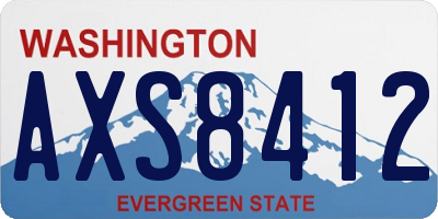 WA license plate AXS8412