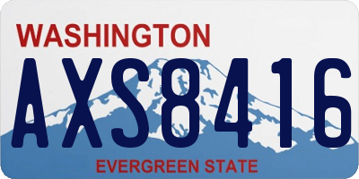 WA license plate AXS8416