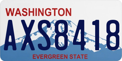 WA license plate AXS8418
