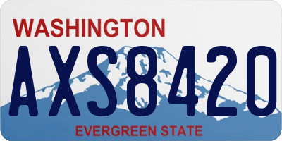 WA license plate AXS8420