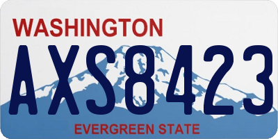 WA license plate AXS8423