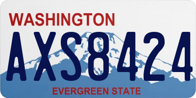 WA license plate AXS8424