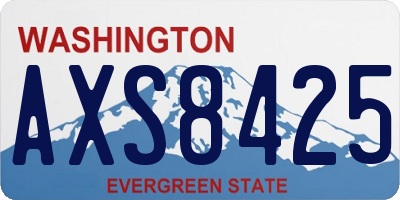 WA license plate AXS8425