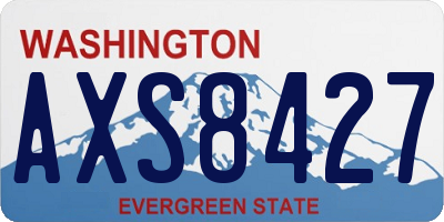 WA license plate AXS8427