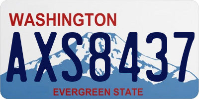WA license plate AXS8437