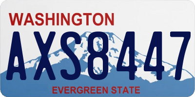 WA license plate AXS8447