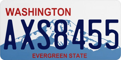 WA license plate AXS8455